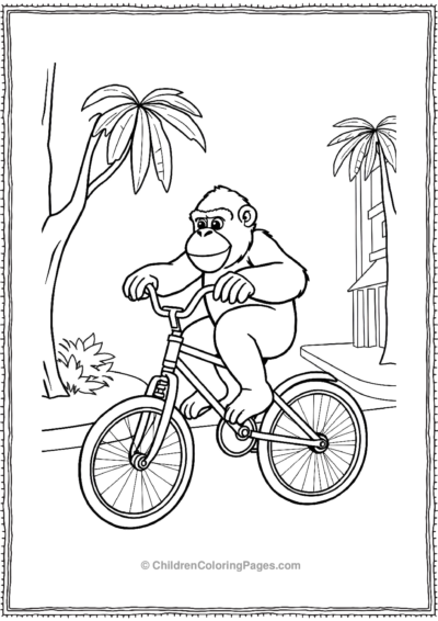 GorillA-Riding-A-Small-Bicycle Free PDF Printable