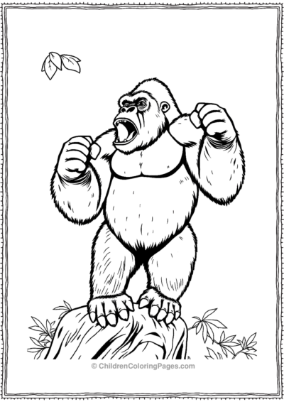 Gorilla-Beating-His-Chest Free PDF Printable