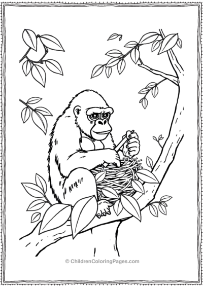 Gorilla-Building-A-Nest Free PDF Printable