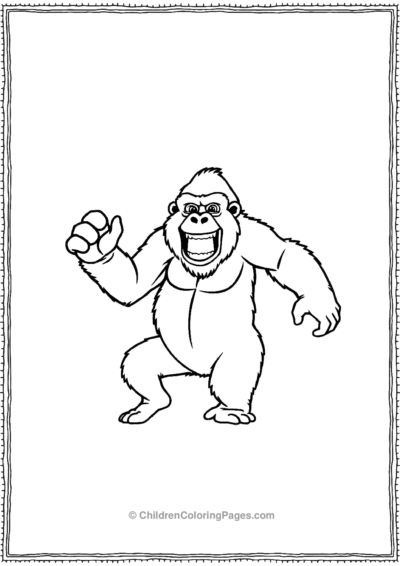 Gorilla-Dancing-Happily Free PDF Printable