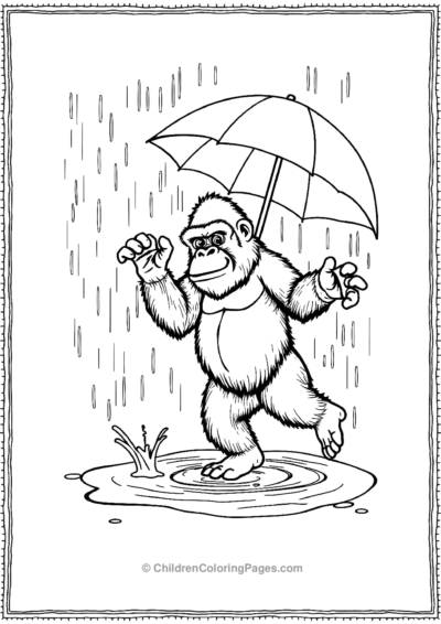 Gorilla-Dancing-In-The-Rain Free PDF Printable