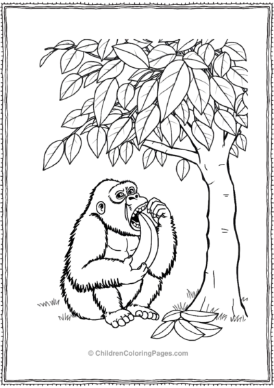 Gorilla-Eating-Bananas Free PDF Printable