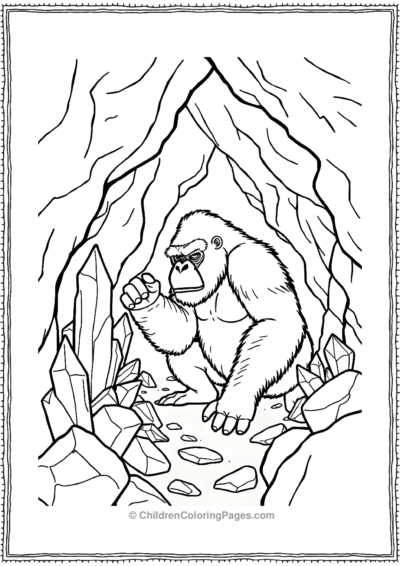 Gorilla-Exploring-A-Cave Free PDF Printable