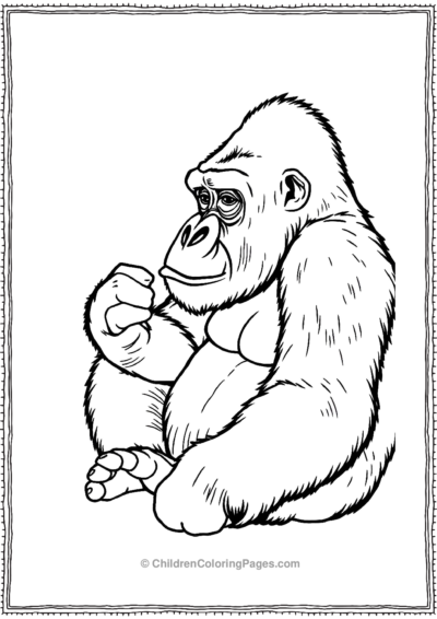 Gorilla-Grooming-Itself Free PDF Printable