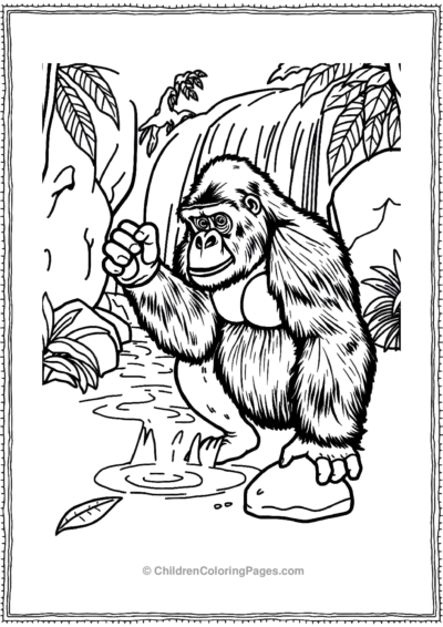 Gorilla-Near-A-Watarfall Free PDF Printable