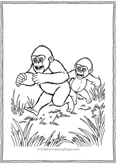 Gorilla-Playing-Chase Free PDF Printable