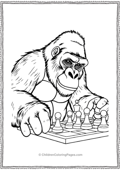 Gorilla-Playing-Chess Free PDF Printable