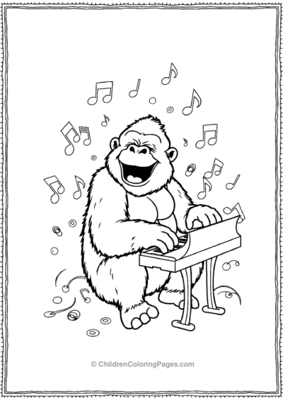 Gorilla-Playing-Piano Free PDF Printable