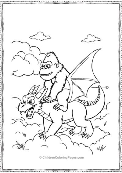 Gorilla-Ridding-A-Dragon Free PDF Printable