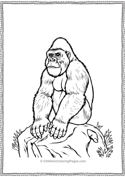 Gorilla-Sitting-Calmly Free PDF Printable