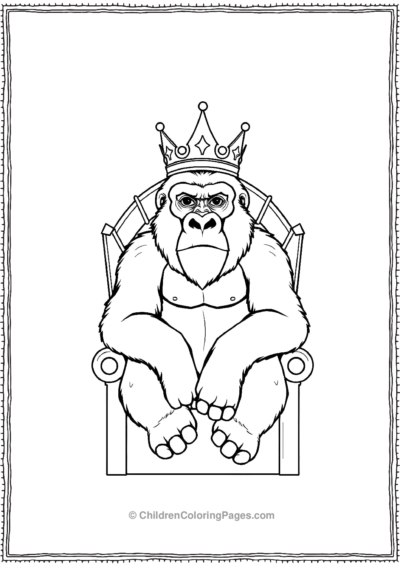 Gorilla-Wearing-A-Crown Free PDF Printable