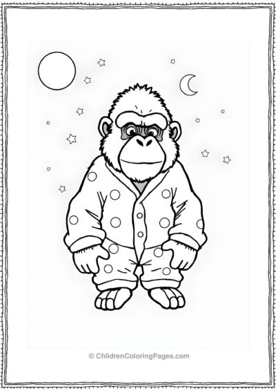 Gorilla-Wearing-Pajamas Free PDF Printable