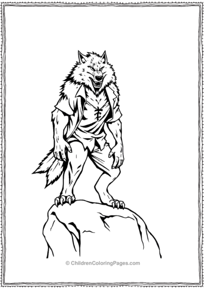 Growling-Werewolf-With-A-Torn-Shirt Free PDF Printable