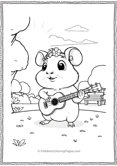 Guinea-Pig-Playing-Guitar Free PDF Printable