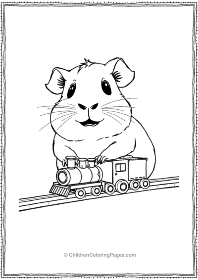 Guinea-Pig-Playing-With-A-Train-Toyset Free PDF Printable