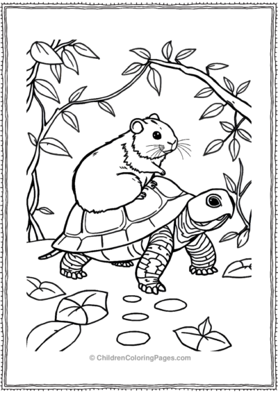 Guinea-Pig-Ridding-On-A-Turtle-s-Back Free PDF Printable