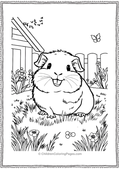 Guinea-Pig-Sitting-On-A-Patch-Of-Grass Free PDF Printable