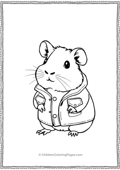 Guinea-Pig-Wearing-A-Cute-Jacket Free PDF Printable