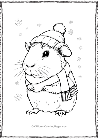 Guinea-Pig-Wearing-A-Muffler Free PDF Printable