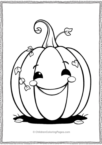 Halloween-Pumpkin-with-Cute-Face Free PDF Printable