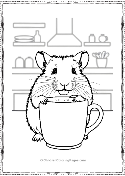 Hamster Drinking From A Mug Free PDF Printable