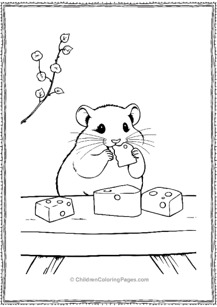 Hamster Eating Cheese Free PDF Printable