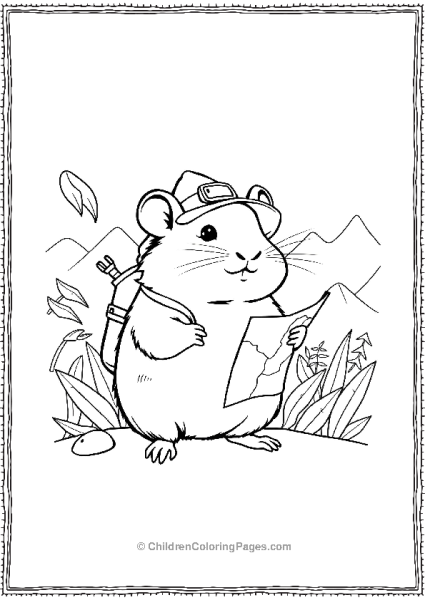 Hamster Explorer With A Tiny Map Free PDF Printable