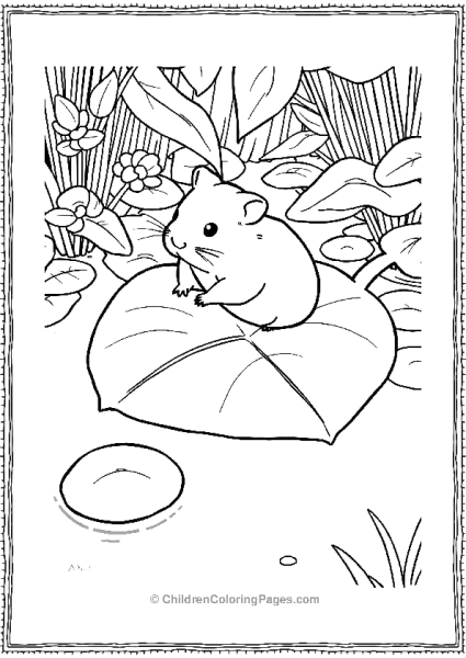 Hamster Floating On A Large Leaf Free PDF Printable