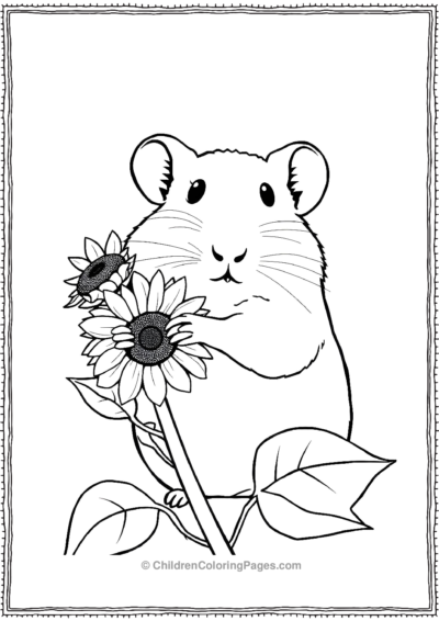 Hamster-Holding-A-Sunflower Free PDF Printable