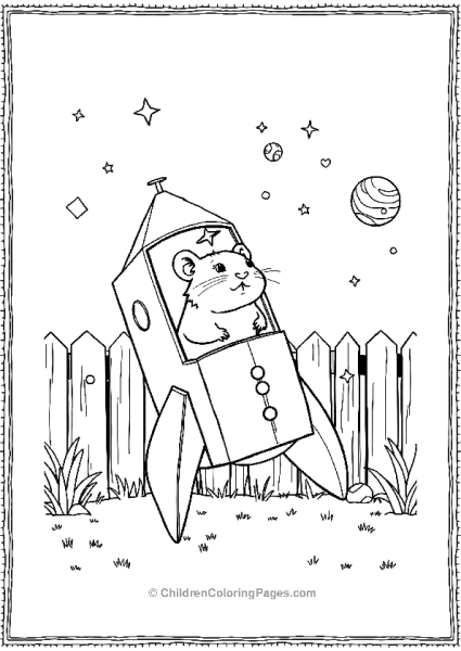 Hamster In A Carbox Space Rocket Free PDF Printable