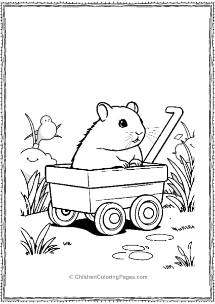 Hamster In A Toy Wagon Free PDF Printable