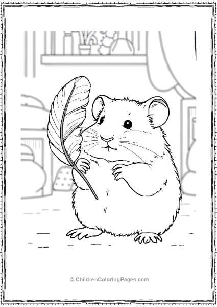 Hamster Playing With A Feather Free PDF Printable