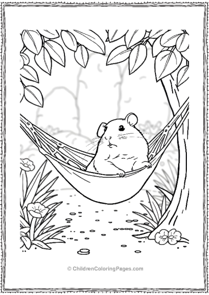 Hamster Sitting In A Hammock Free PDF Printable