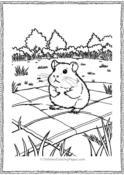 Hamster Sitting On A Blanket Free PDF Printable