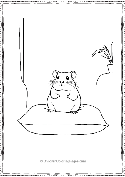 Hamster Sitting On A Pillow Free PDF Printable