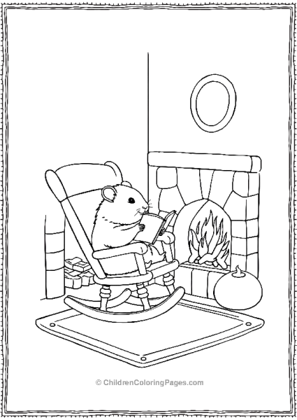 Hamster Sitting On A Rocking Chair Free PDF Printable