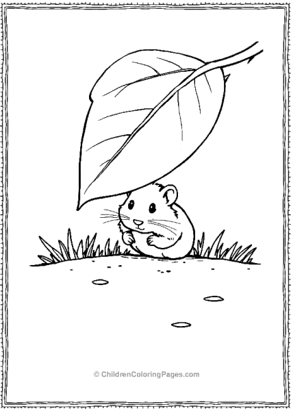 Hamster Under A Giant Leaf Free PDF Printable