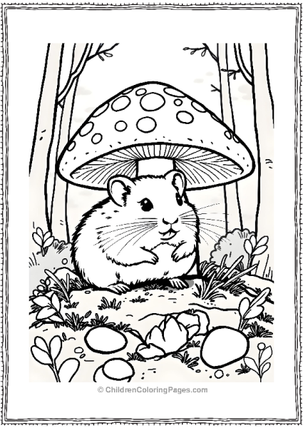 Hamster Under A Mushroom Free PDF Printable