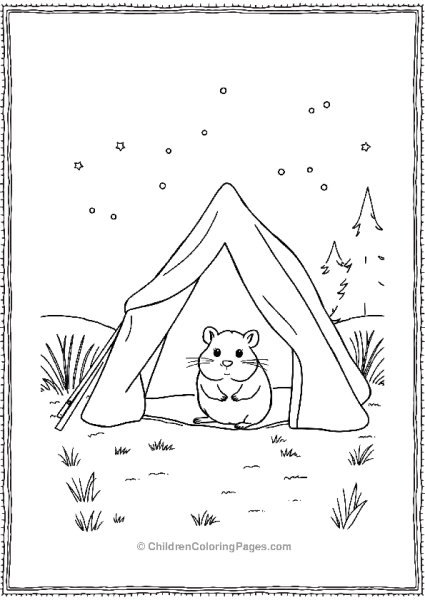 Hamster Under A Tiny Tent Free PDF Printable