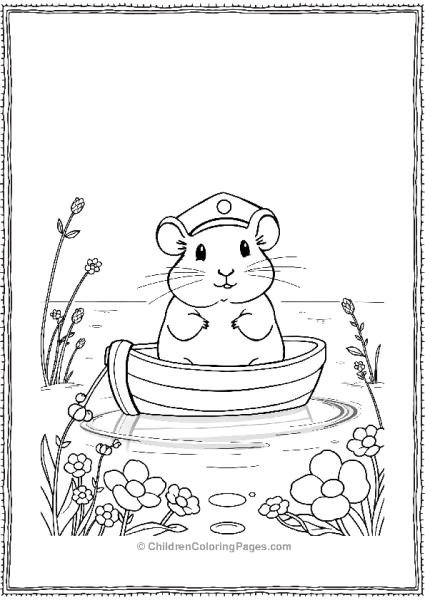 Hamster Wearing A Sailor Hat Free PDF Printable