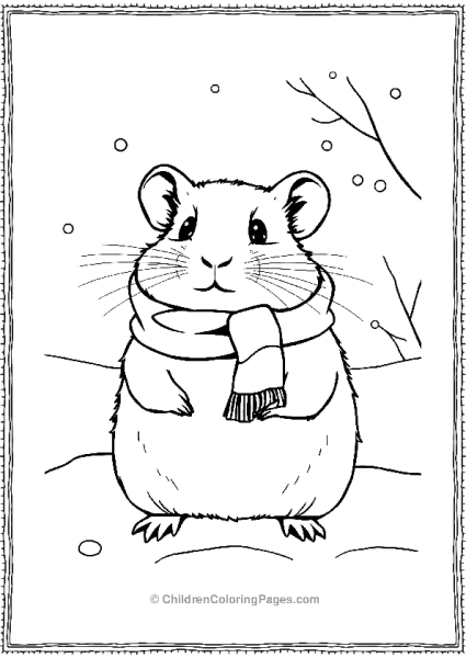 Hamster Wearing A Scarf Free PDF Printable