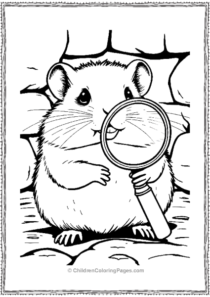 Hamster With A Magnifying Glass Free PDF Printable