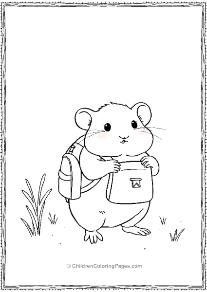 Hamster With A Tiny Backpack Free PDF Printable