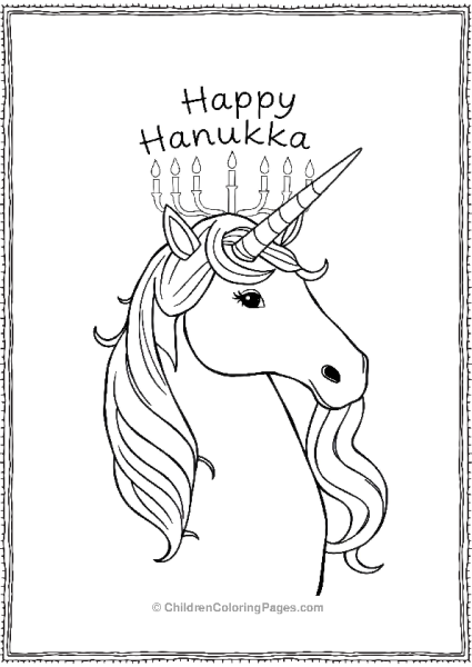 Hanukka Unicorn Free PDF Printable