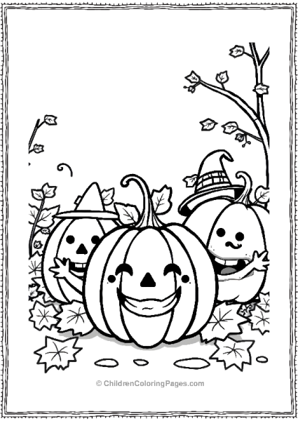 Happy Pumpkins Out On A Walk Free PDF Printable