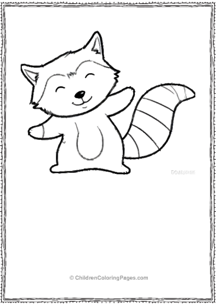 Happy Raccoon Free PDF Printable