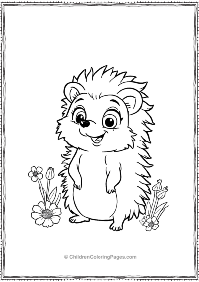 Headgehog-In-A-Flower-Garden Free PDF Printable