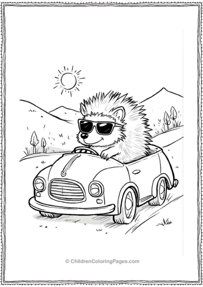 Hedgehog-Driving-A-Tiny-Car Free PDF Printable