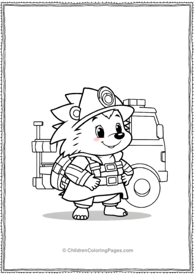 Hedgehog-Firefighter Free PDF Printable