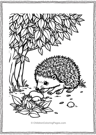 Hedgehog-Forging-For-Food Free PDF Printable